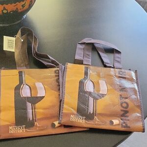 Market District Wine Tote Bags. Two Included In Price. One Bag Has Tag.
